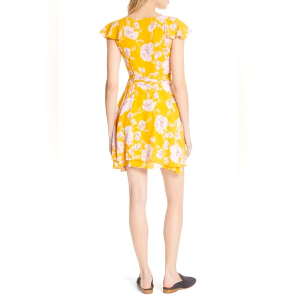 FREE PEOPLE French Quarter Yellow Floral Print Wrap Dress - Picture 6 of 13